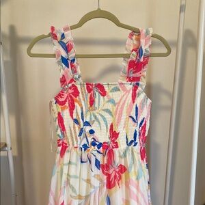 Floral Smocked Dress with Ruffle Straps